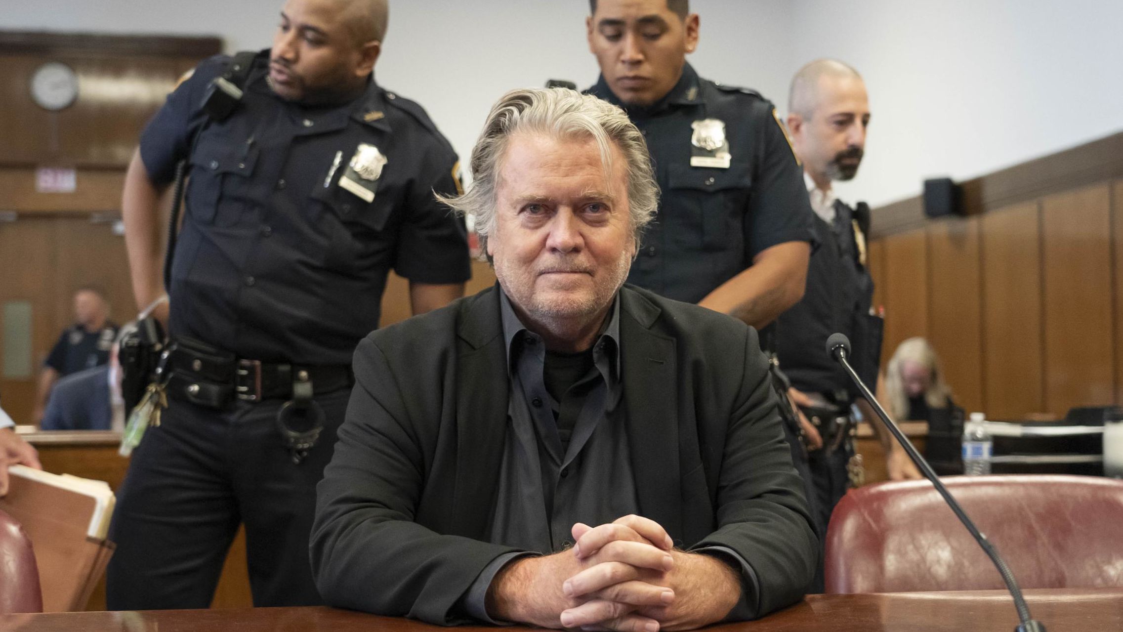 Steve Bannon, former adviser to Donald Trump, attends his arraignment in New York on Thursday, September 8. <a href="https://www.cnn.com/2022/09/08/politics/steve-bannon-not-guilty-plea-surrender-border-wall-charges/index.html" target="_blank">Bannon has pleaded not guilty</a> to money laundering and conspiracy charges related to an effort to raise money to fund construction of a wall along the southern US border. The state charges are based on the same conduct Bannon was charged with by federal prosecutors in 2020. Then-President Trump pardoned Bannon on the federal fraud charges related to the alleged scheme as he was leaving office. Presidential pardons do not apply to state investigations.