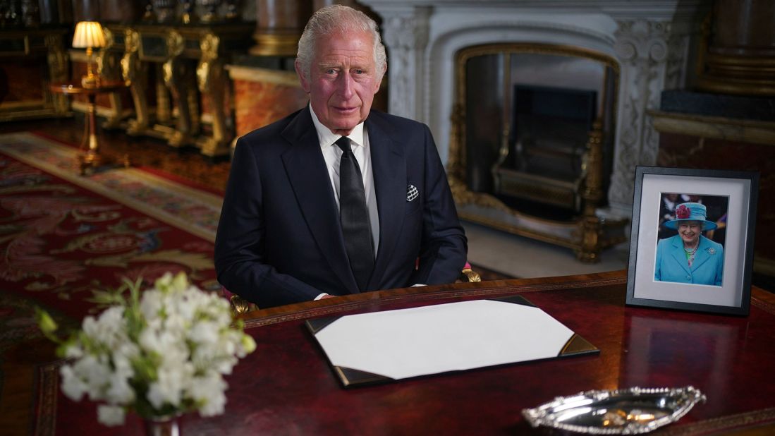 Charles delivers <a href="https://www.cnn.com/2022/09/09/uk/king-charles-iii-first-national-address-intl/index.html" target="_blank">his first address as King</a> from Buckingham Palace. "As the Queen herself did with such unswerving devotion, I too now solemnly pledge myself, throughout the remaining time God grants me, to uphold the Constitutional principles at the heart of our nation," he said.