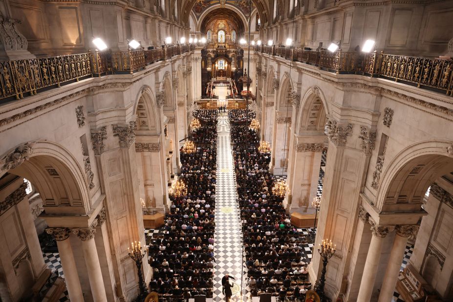 A service honoring the Queen is held at St. Paul's Cathedral in London on September 9.