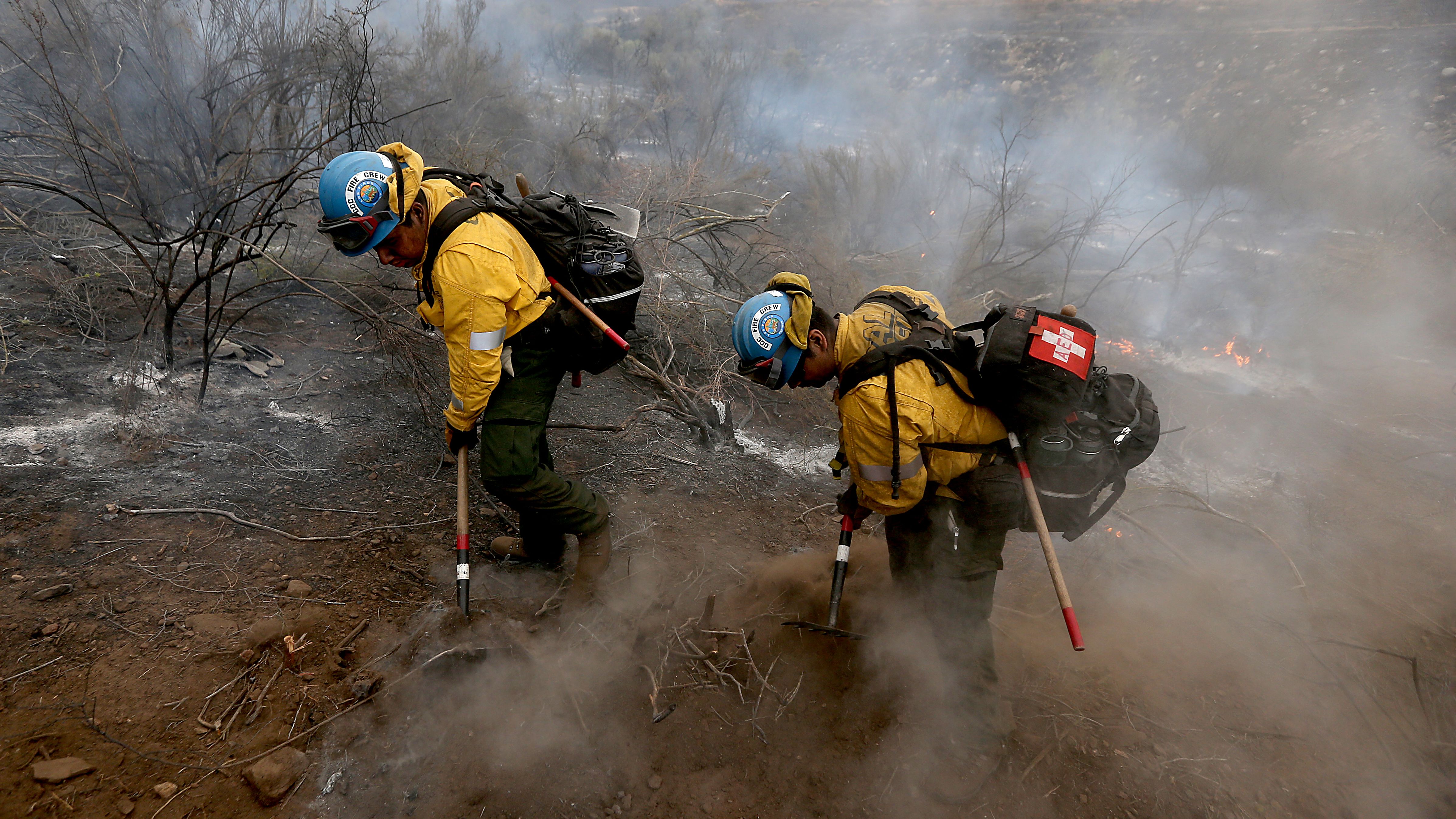 Light rain and higher humidity gave firefighters a chance to get more containment around the Fairview Fire, which has burned about 28,000 aces in and around the San Bernardino National Forest.  