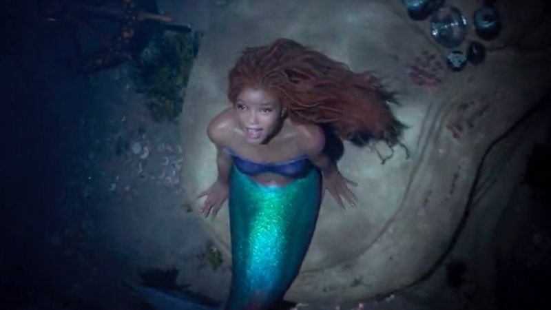 Ariel, a 18-year-old mermaid (later woman) with red short hair and blue  eyes who only wears purple bra. She lives in between underwater and town.  She is daughter of Sea King and
