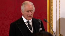 The Principal Proclamation reading in London's St. James's Palace to officially proclaim Charles as King Charles III, on Saturday, September 10. 
