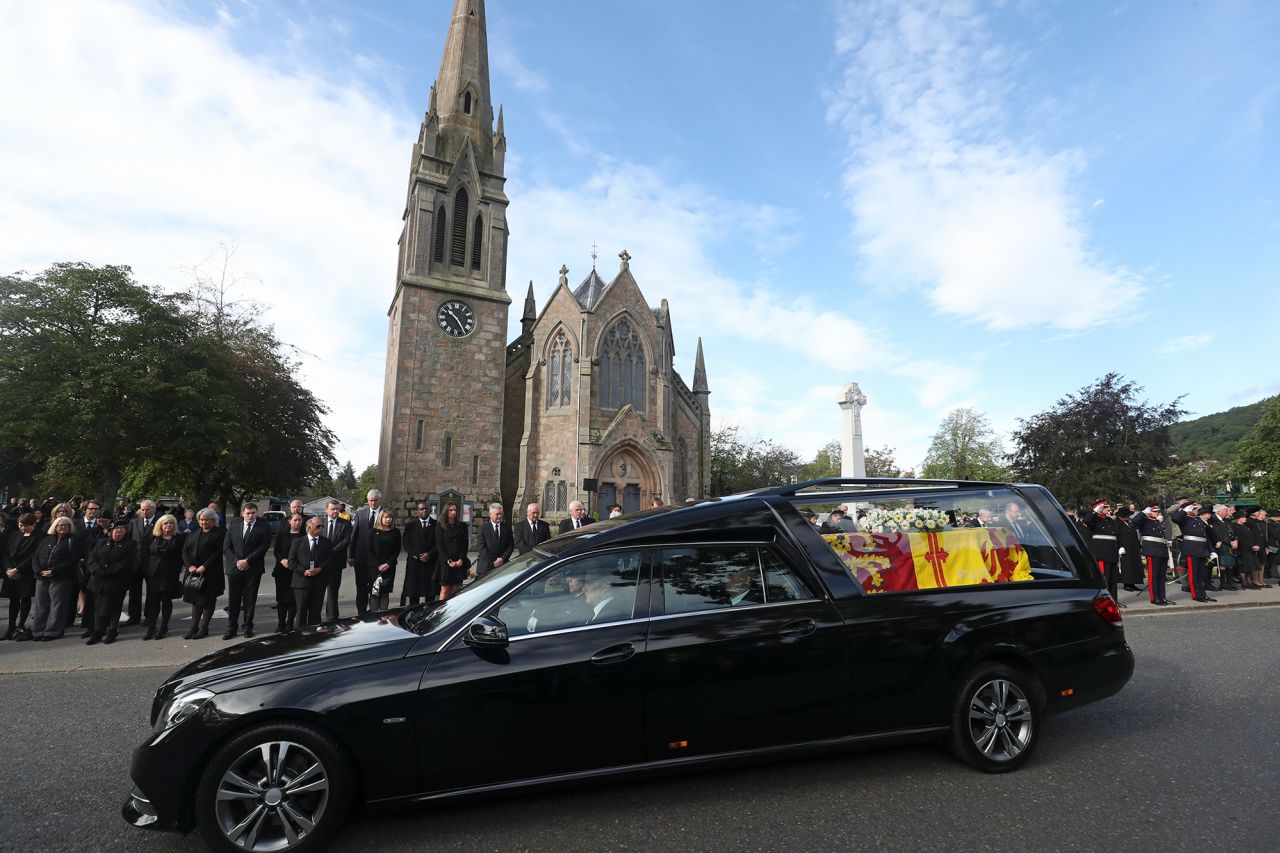 The Queen's coffin passes through Ballater on September 11.