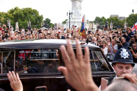 The King arrives at Buckingham Palace on September 11.