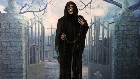 Haunted Hill Farm 12 ft. Giant Talking Halloween Reaper 