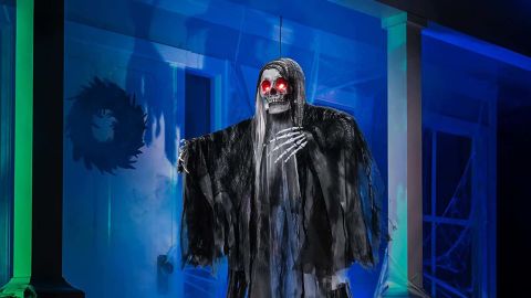 Joyin Halloween Animated Hanging Grim Reaper with Glowing Eyes and Creepy Sound