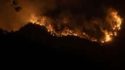 FORESTHILL, CA - SEPTEMBER 10: A general view of flames from the wildfire in Foresthill of California, United States on September 10, 2022. Thousands of homes are threatened by the multi-county wildfire and over 11,000 evacuated as fire activity expected to increase. (Photo by Tayfun Coskun/Anadolu Agency via Getty Images)