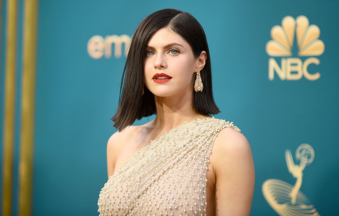 Alexandra Daddario wore a stunning hand-beaded Dior gown. 