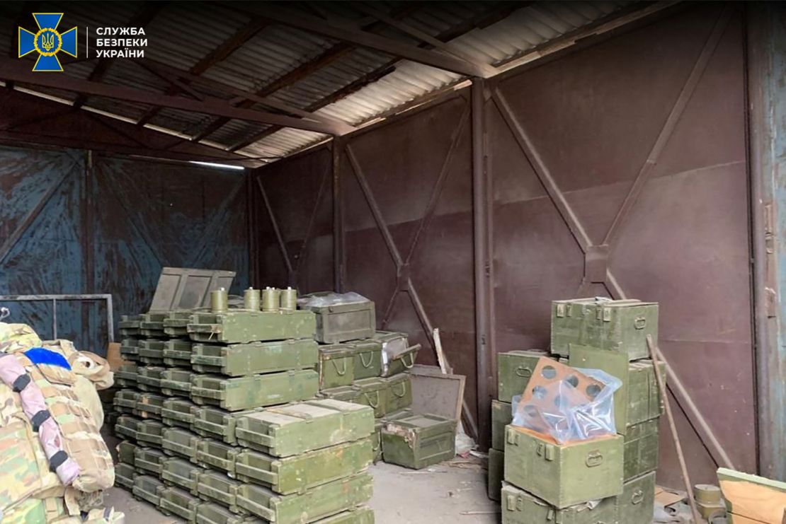 Ammunition and shells left by Russian soldiers are seen in the recently liberated town of Izium.