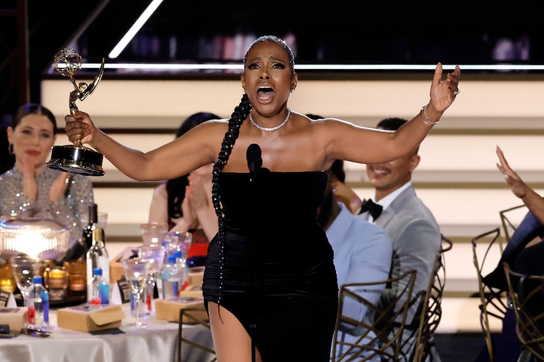 LOS ANGELES, CALIFORNIA - SEPTEMBER 12: Sheryl Lee Ralph accepts the Outstanding Supporting Actress in a Comedy Series award for 'Abbott Elementary' onstage during the 74th Primetime Emmys at Microsoft Theater on September 12, 2022 in Los Angeles, California. (Photo by Kevin Winter/Getty Images)