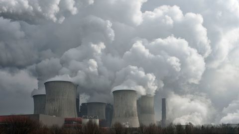 A coal-fired power station in Bergheim district, Germany.