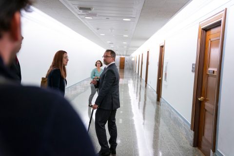 Zatko leaves after his testimony.