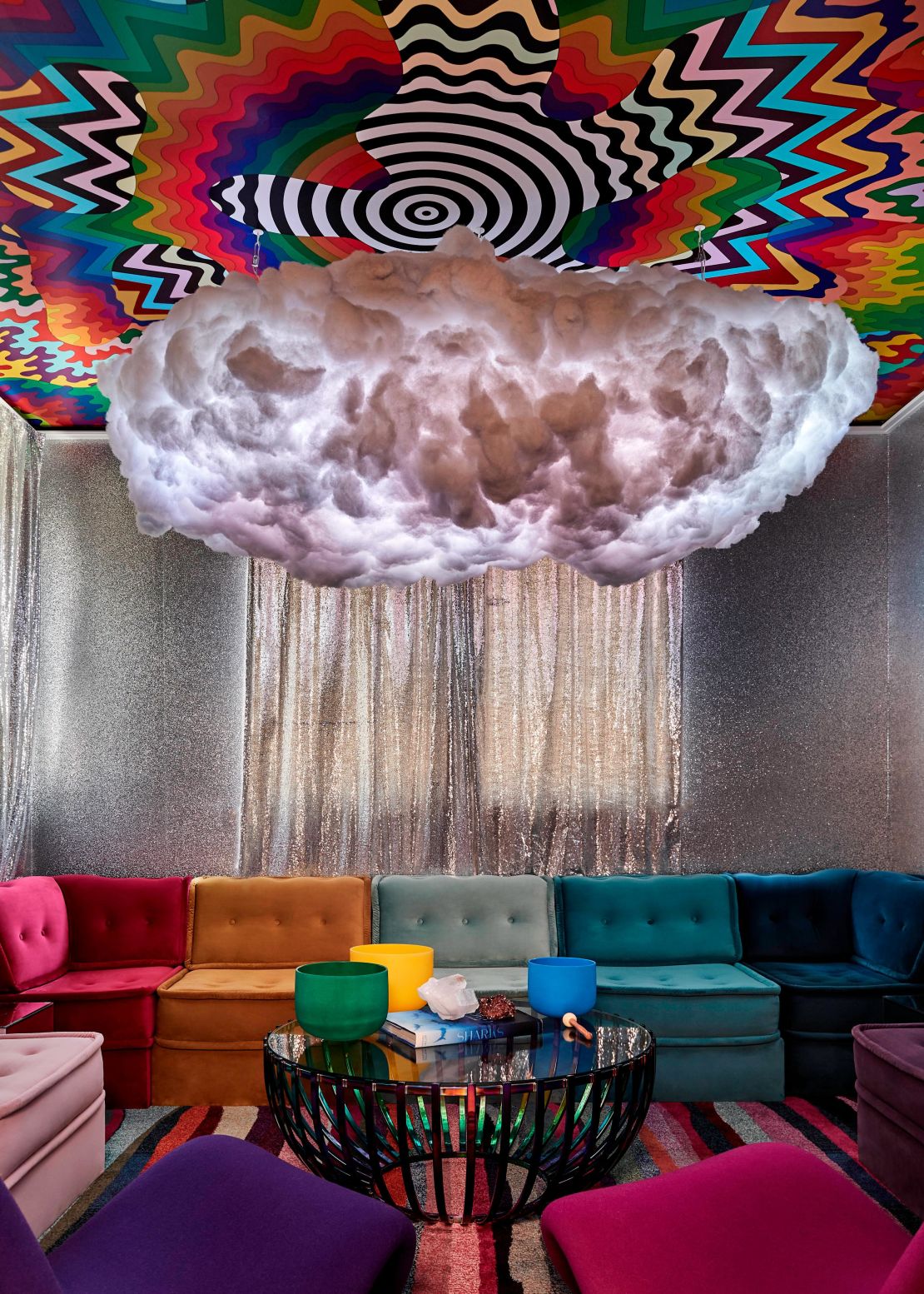 The "shroom room" where Lovato and her guests enjoy listening to music while watching the interactive cloud lamp change color. 