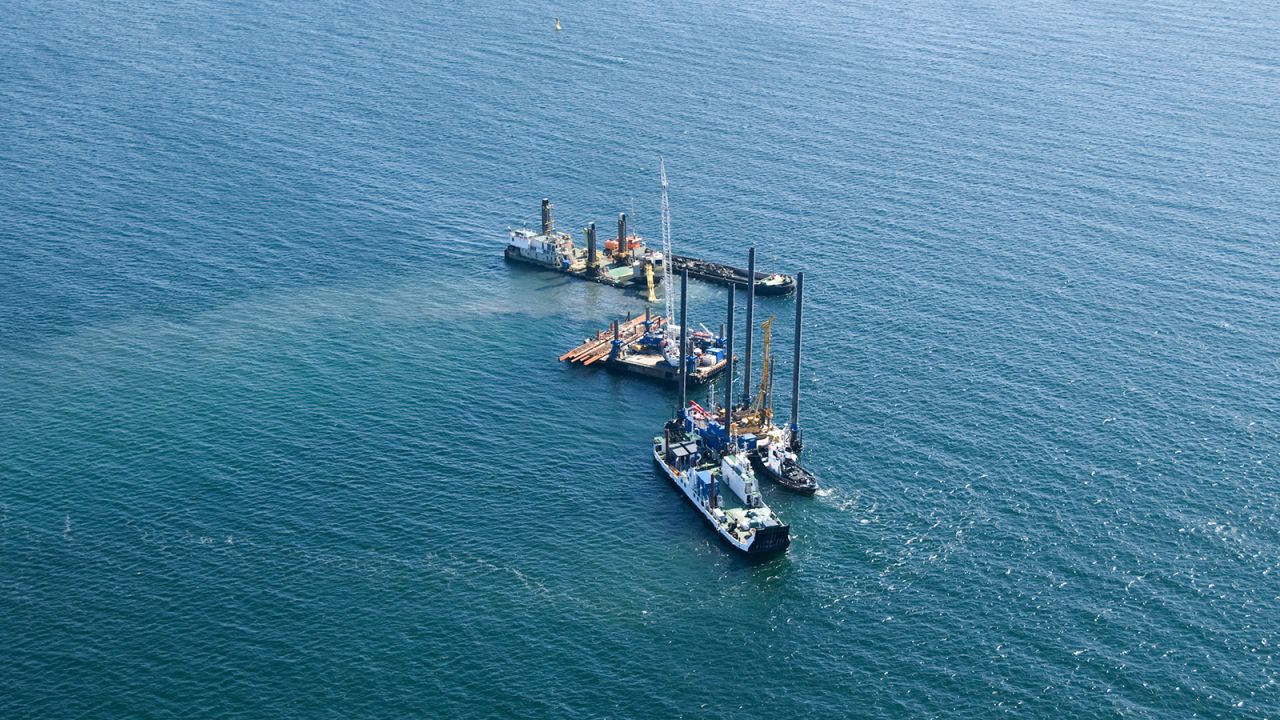 Dredging works started off the German coast in the fall of 2021.