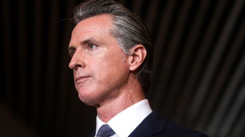 California Gov. Gavin Newsom is seen at a press conference at the Native American Health Center in Oakland on December 22, 2021.