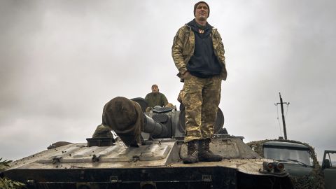 A Ukrainian soldier pictured on September 12.