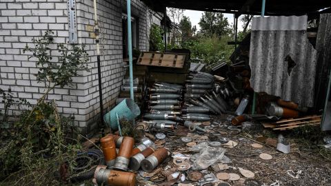 Abandoned munitions near Izyum on September 11.