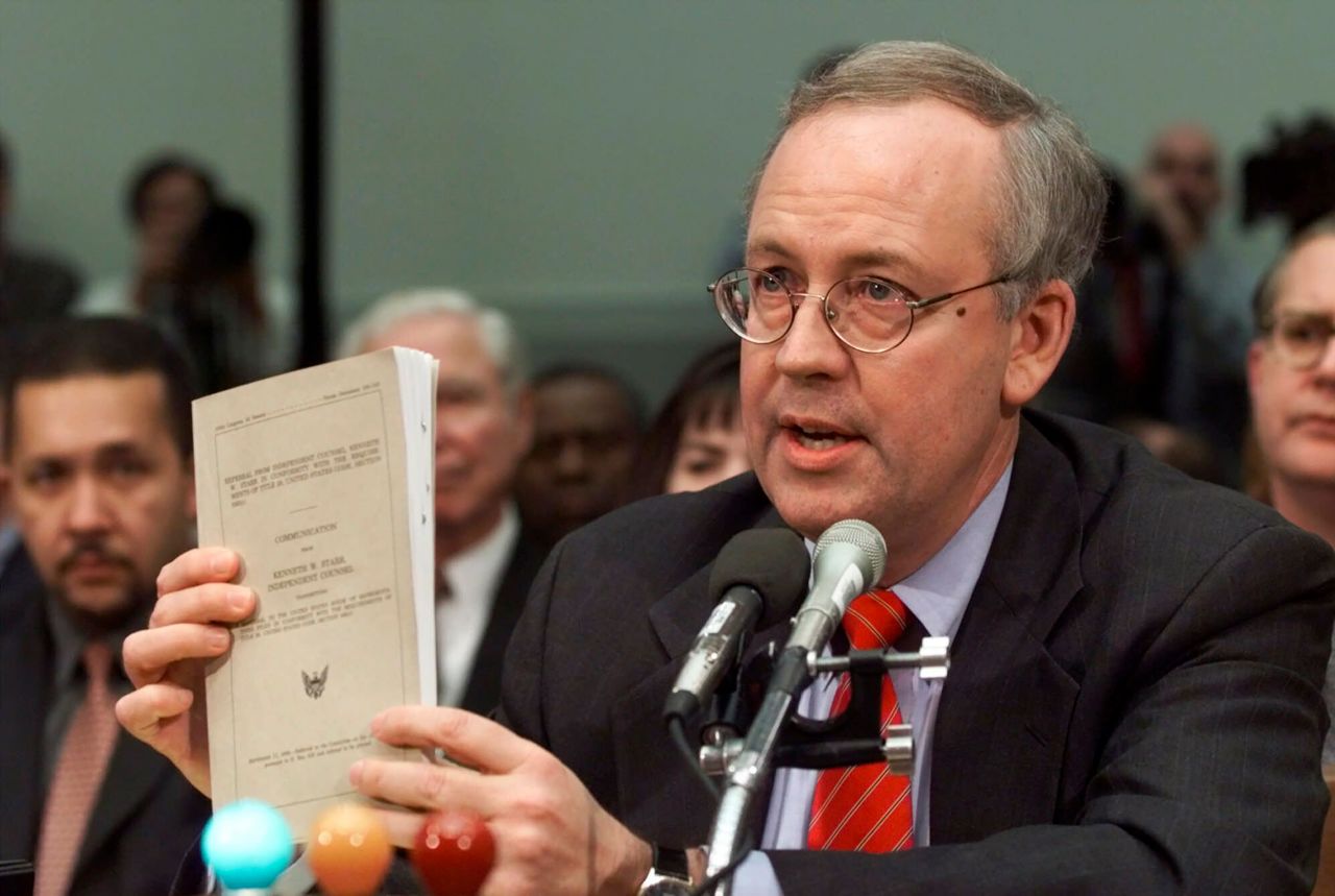 Ken Starr, a former US solicitor general who gained worldwide fame in the 1990s as the independent counsel who doggedly investigated President Bill Clinton during a series of political scandals, died of complications from surgery, according to a family statement on September 13. He was 76.