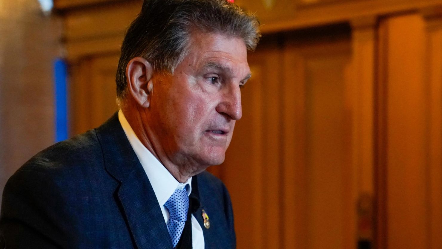 Democratic Sen. Joe Manchin of West Virginia leaves after a vote at the US Capitol in Washington, DC, September 6, 2022.
