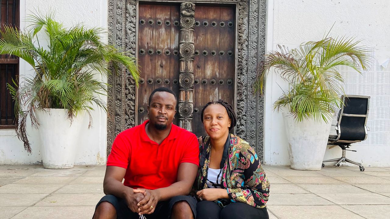 <strong>Chance meeting</strong>: "There are days where I say to him, "God, I'm married to a stranger that I met on the train in Paris,'" says Andye. Here's the two in Tanzania in 2021. 