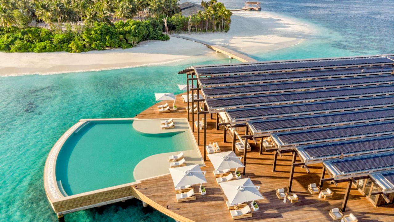 <strong>Solar power: </strong>The hotel's roof is covered with specially designed solar panels, which power the entire resort. 