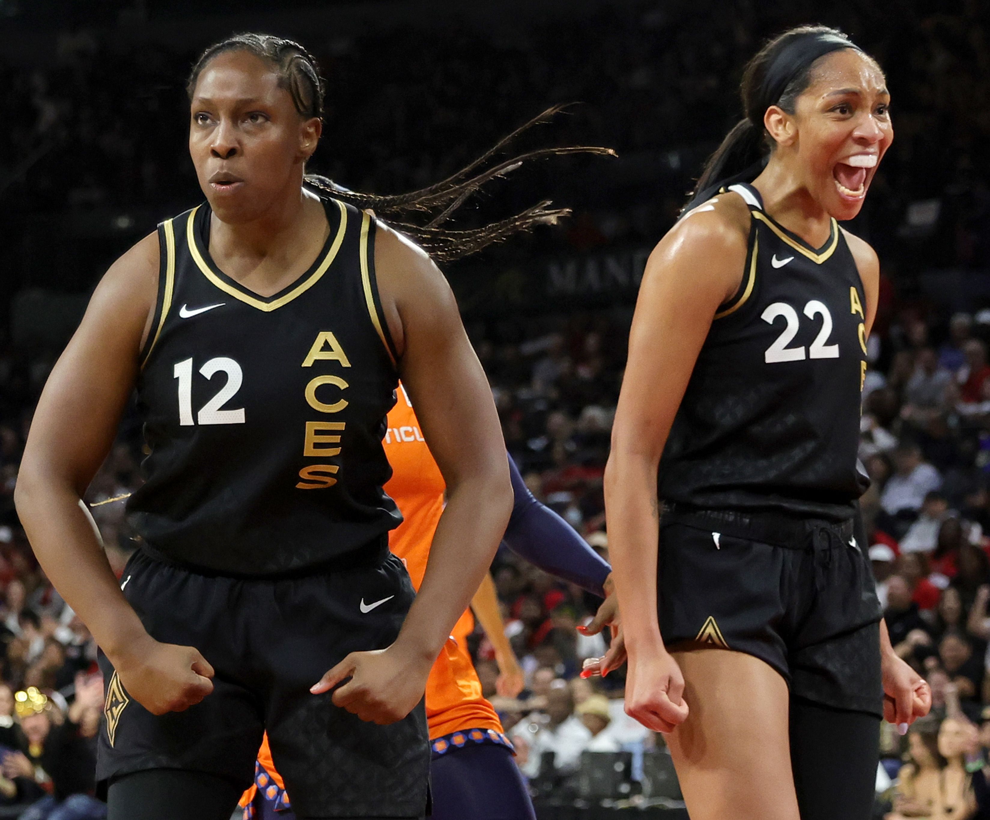Going back to back? The @lvaces liked their odds. ♠️♠️ Congrats on  delivering Las Vegas its second WNBA championship in two seasons!
