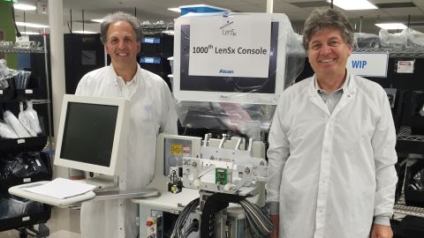 (From left) Dr. Ron Kurtz and Tibor Juhasz commercialized the LASIK technique to correct vision.