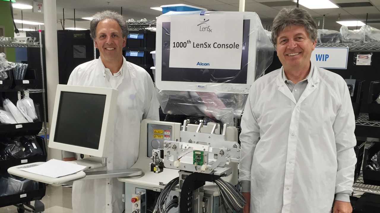 (From left) Dr. Ron Kurtz and Tibor Juhasz commercialized the LASIK technique to correct vision. 