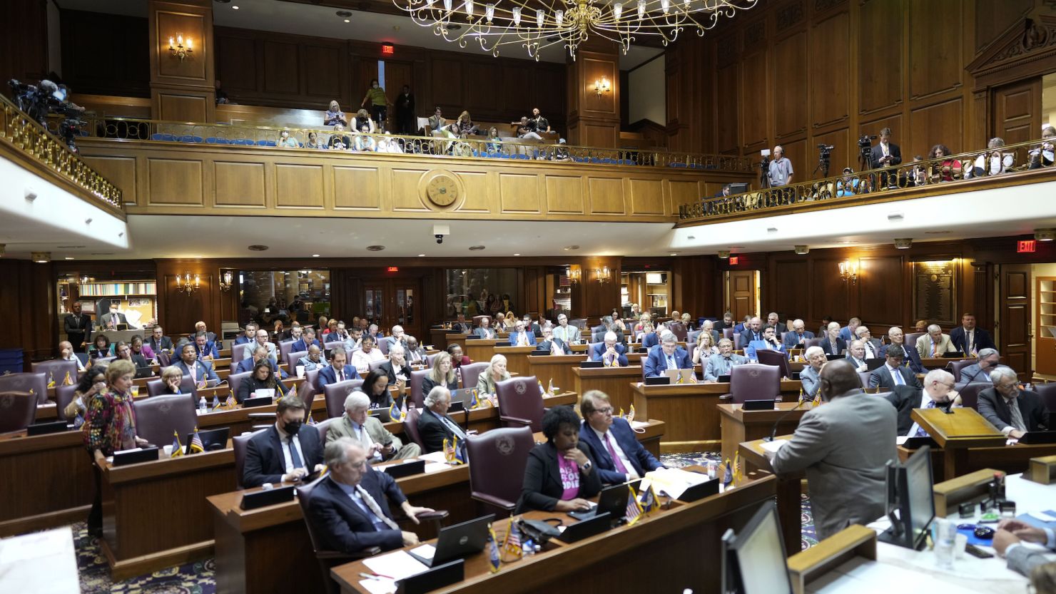 The Indiana House debates abortion related bills at the Statehouse in Indianapolis, Friday, August 5, 2022. 