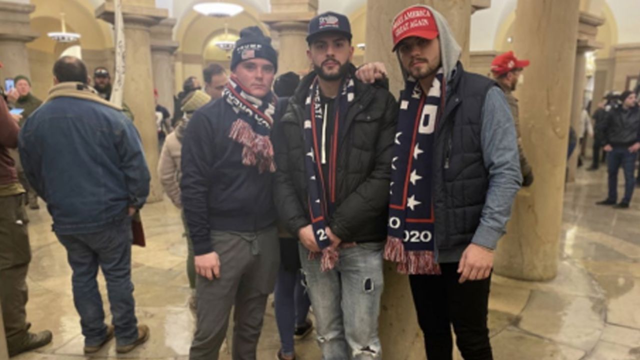 From left: Connor, Ferrigno and Lunyk posing for a photo in the Capitol crypt on Jan. 6, 2021.
