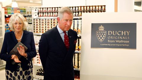 Prince Charles and Duchess Camilla visit a Waitrose supermarket in central London in 2009. 