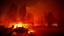 Structures burn in the Mosquito Fire burns in Foresthill, California, U.S., September 13, 2022. 