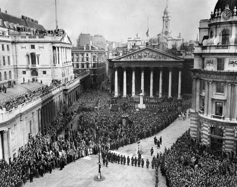 The ceremony for the proclamation of Queen Elizabeth II's accession to the throne is held in London on February 8, 1952.