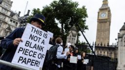 Anti-monarchy protesters gather outside of the House of Parliament during a demonstration in London, Britain September 13, 2022. 