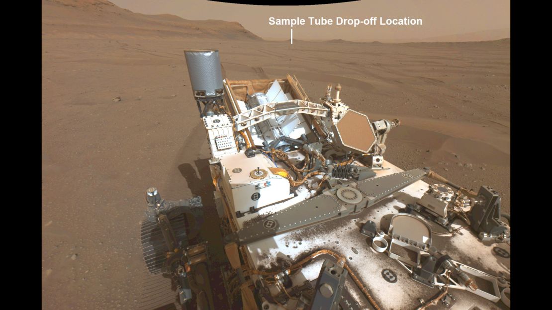 The rover has been scouting a potential site to drop off its cache of samples.