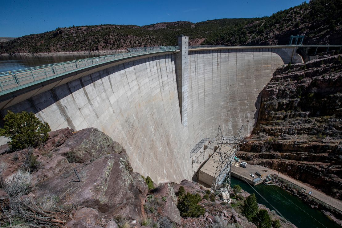 The Flaming Gorge Dam on the Green River in the Colorado River Basin.
