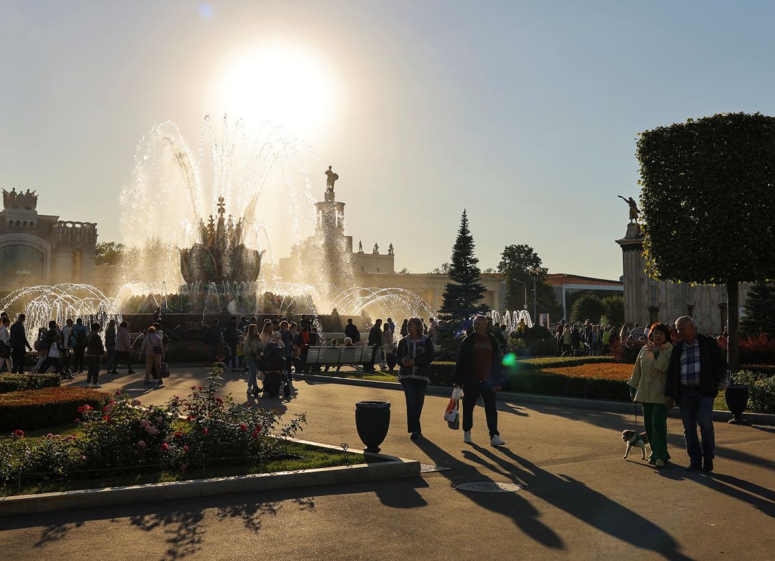 People enjoy a sunny day in Moscow, Russia September 10, 2022.