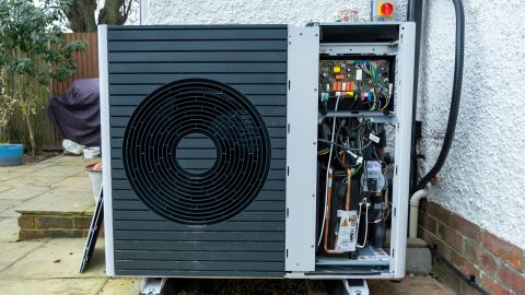Heat pumps use less energy because instead of warming or cooling air, they move heat in or out of the house, depending on the season.