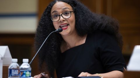 Energy Justice Law and Policy Center Executive Director Raya Salter testifies during a House Oversight and Reform Committee on alleged oil industry greenwashing and the impacts of climate change on Capitol Hill Sept. 15, 2022.
