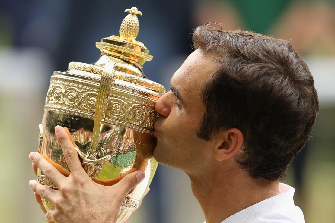 Federer won Wimbledon eight times.