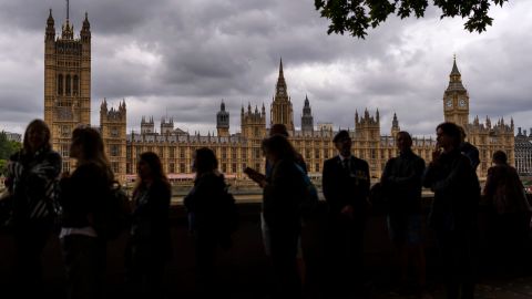 People queue to pay their respect to the late Queen Elizabeth II during the lying in state.