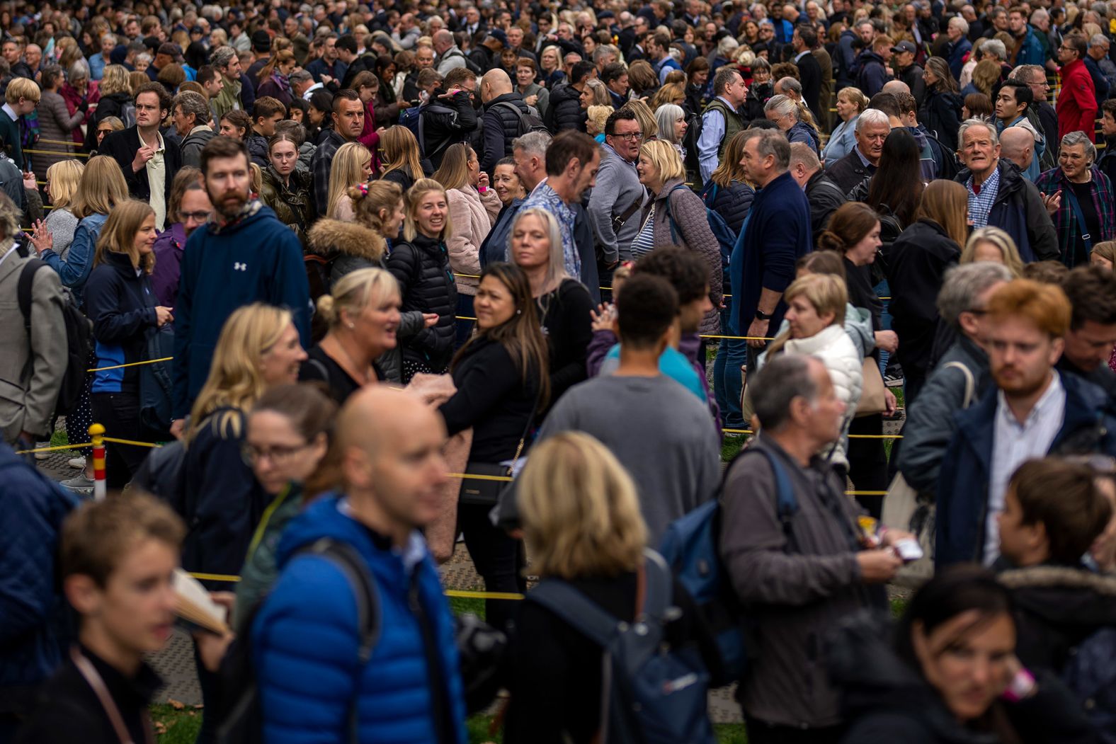 People line up outside Westminster Hall on Thursday.