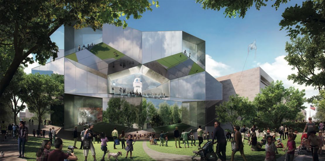 The design proposal from "Firm A" for the future Bezos Learning Center.