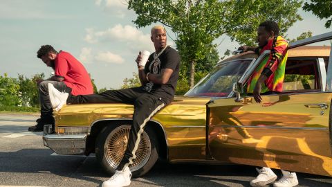 J. Alphonse Nicholson, center, plays Lil Murda in "P-Valley," which takes place in the mythical town of Chucalissa, Mississippi.