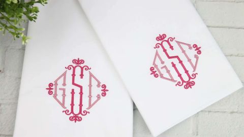 JuliaCreationDesigns Monogrammed Pillowcases, 2-Pack