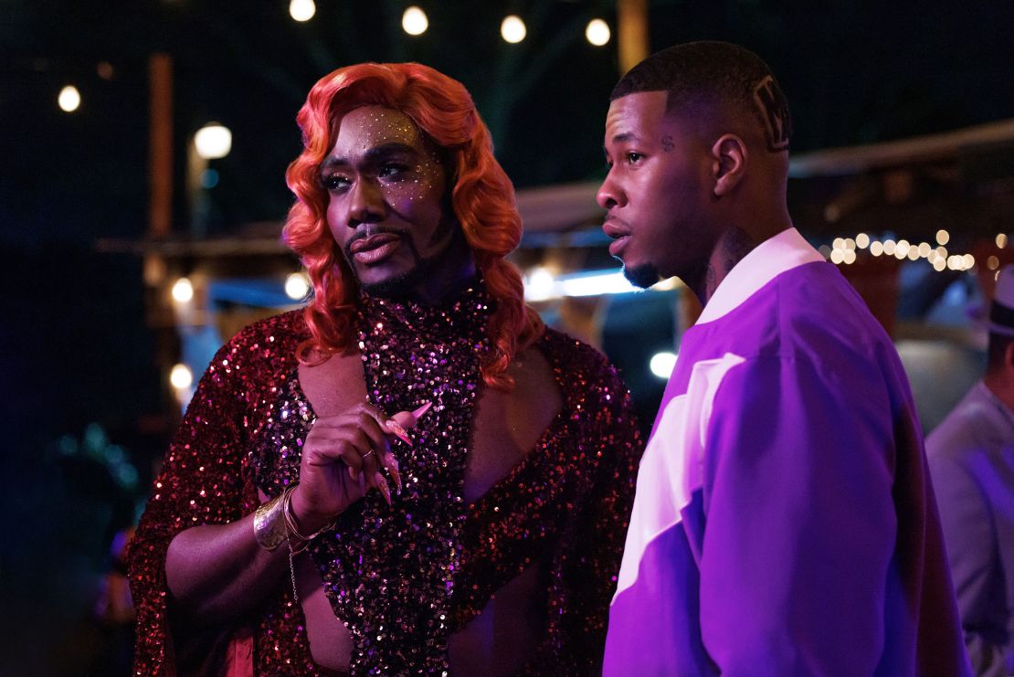 Nicco Annan, left, plays Uncle Clifford, the gender-nonconforming owner of the strip club, on "P-Valley."