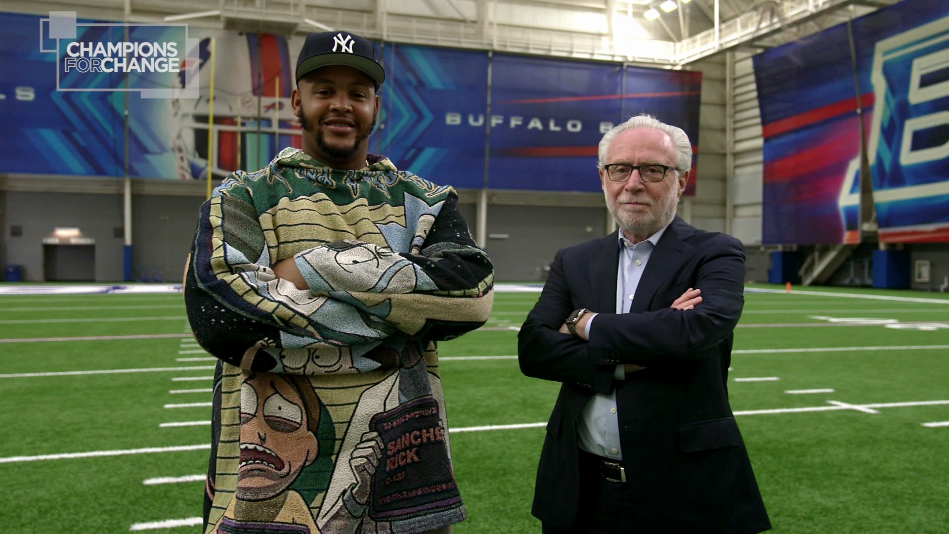 Buffalo Bills offensive tackle Dion Dawkins hosts a roundtable after the  Buffalo mass shooting with current and former Bills players