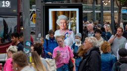EDINBURGH, SCOTLAND - SEPTEMBER 9: Pictures of Queen Elizabeth II on bus shelters on Princes Street on September 9th 2022 in Edinburgh, Scotland. Elizabeth Alexandra Mary Windsor was born in Bruton Street, Mayfair, London on 21 April 1926. She married Prince Philip in 1947 and acceded the throne of the United Kingdom and Commonwealth on 6 February 1952 after the death of her Father, King George VI. Queen Elizabeth II died at Balmoral Castle in Scotland on September 8, 2022, and is succeeded by her eldest son, King Charles III. (Photo by Robert Perry/Getty Images)