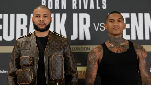 Eubank Jr. and Benn attend a press conference before their fight -- the fight was eventually canceled. 