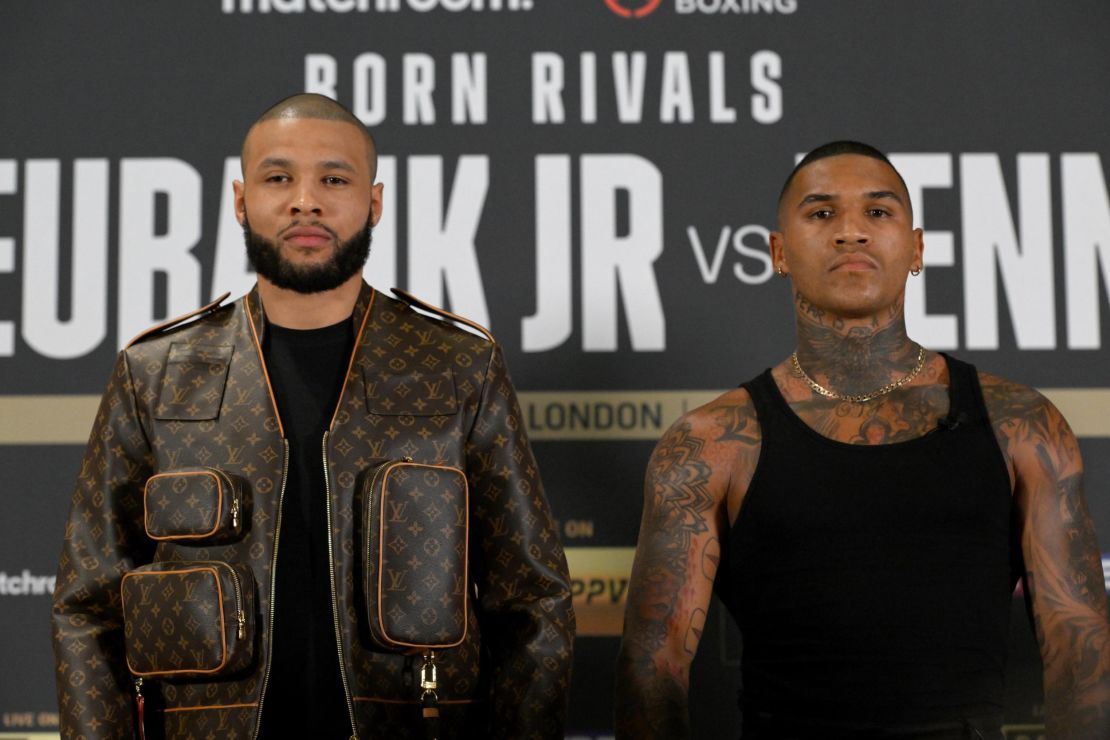 Eubank Jr. and Benn attend a press conference before their fight -- the fight was eventually canceled. 